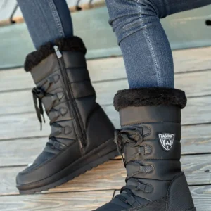 بوت و نیم‌ بوت زنانه برفی پشمی مشکی برند Ccway - 7712