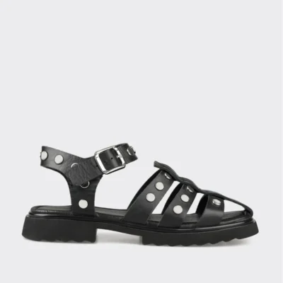 کفش صندل زنانه روزانه چرم مشکی برند Elle - 8272