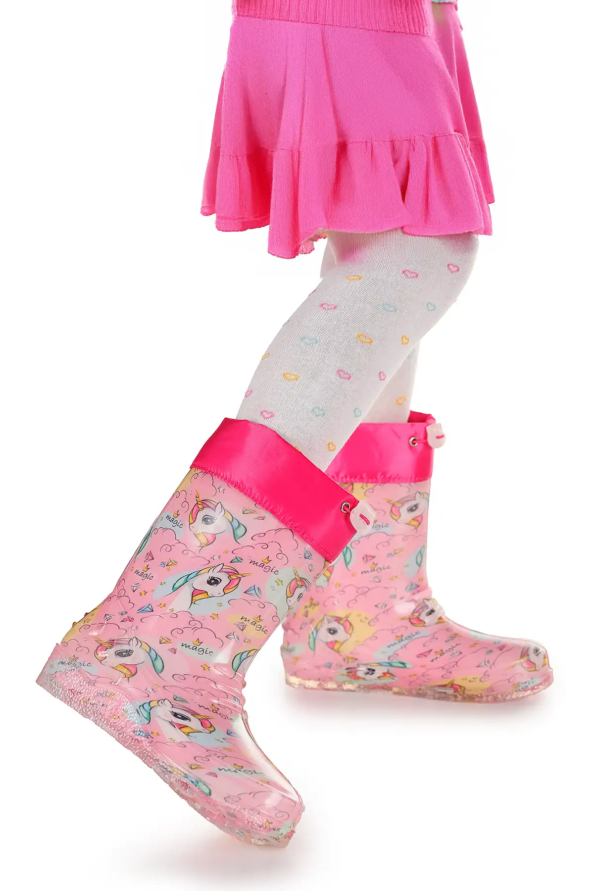 بوت بچگانه چکمههای بارانی دخترانه ضد آب یونيکورن برند Kiko Kids - 7647 بوت بچگانه چکمههای بارانی دخترانه ضد آب یونيکورن برند Kiko Kids - 7647