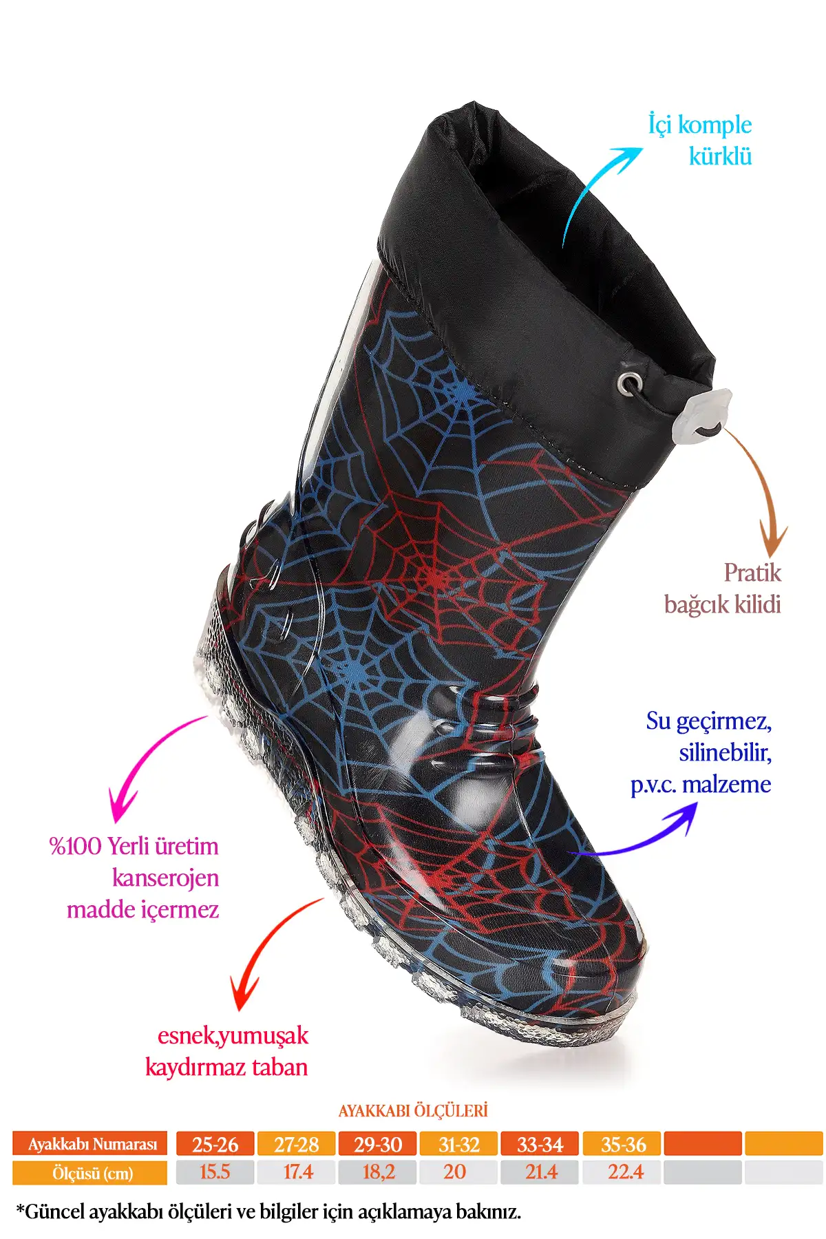 بوت بچگانه چکمه بارانی ضد آب پسرانه سوانا برند Kiko Kids - 7910 بوت بچگانه چکمه بارانی ضد آب پسرانه سوانا برند Kiko Kids - 7910