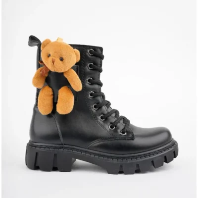 بوت بچگانه کودکان با زیپ و بند دار خزدار پینکی گارانتی دار برند Muggo - 7632