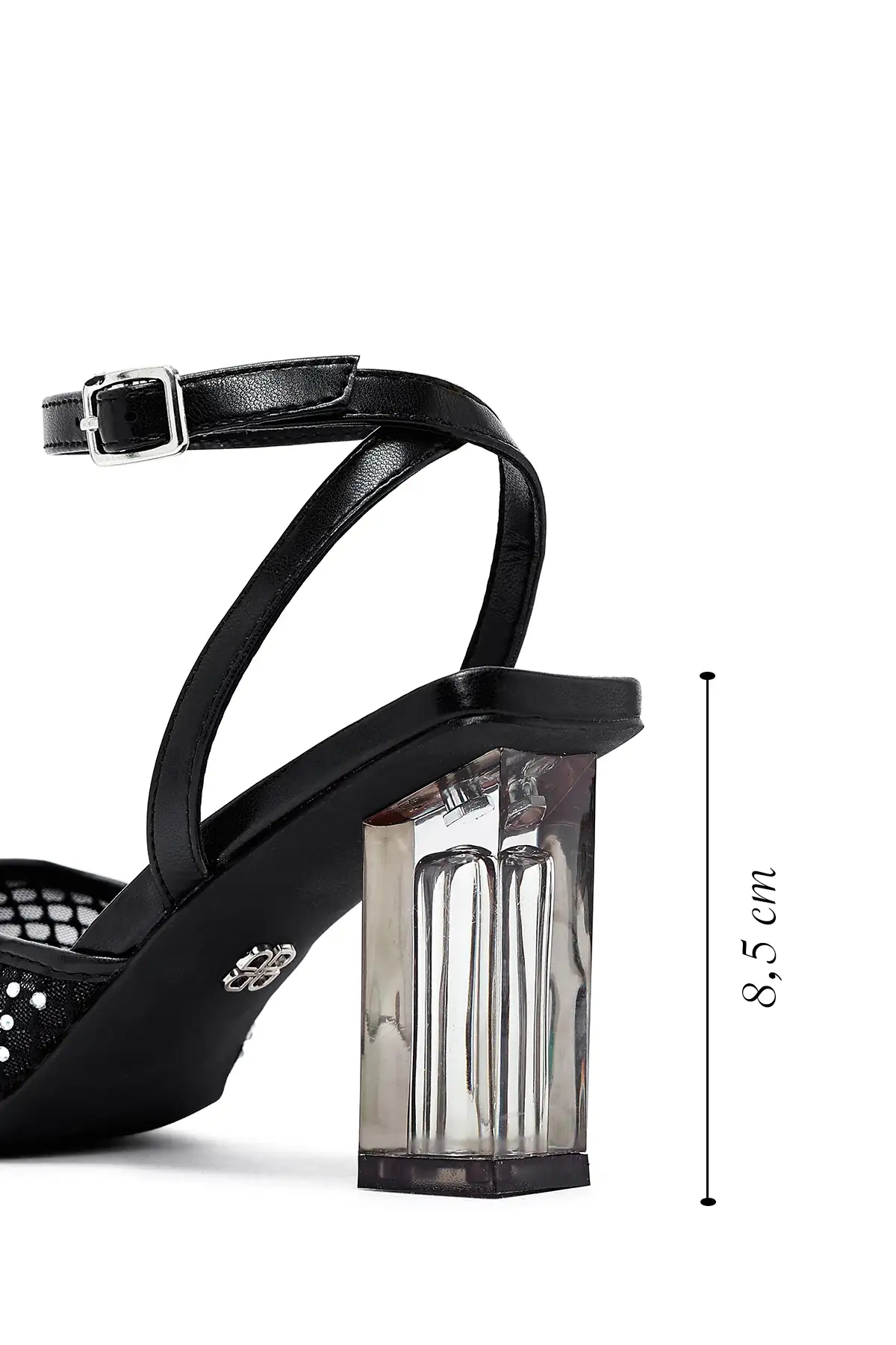 کفش صندل زنانه  پاشنه بلند شفاف مشکی  با بند مچ و تزئینات سنگی برند Derimod - 8243 کفش صندل زنانه پاشنه بلند شفاف مشکی با بند مچ و تزئینات سنگی برند Derimod - 8243
