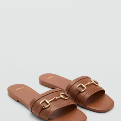 کفش صندل زنانه سندل چرمی با قفل برند MANGO - 8268