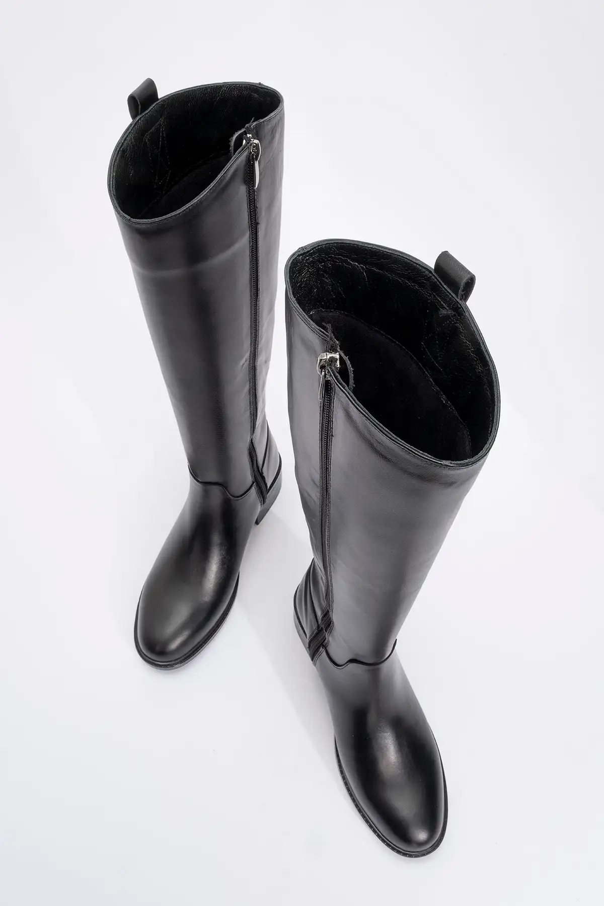 بوت و نیم بوت زنانه چکمه  چرم طبیعی سیاه آکر برند luvishoes - 7553 بوت و نیم بوت زنانه چکمه چرم طبیعی سیاه آکر برند luvishoes - 7553