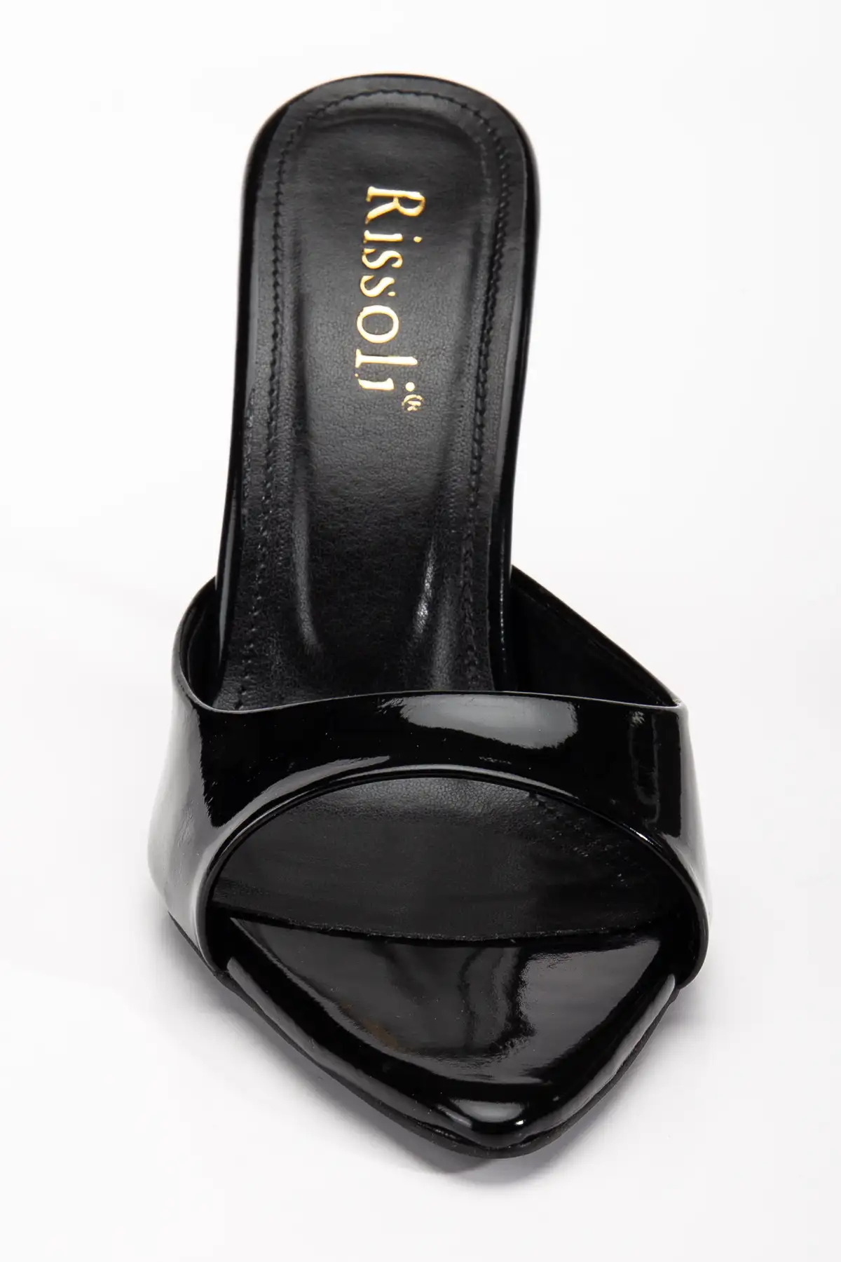 کفش صندل زنانه ساندال پاشنه‌دار مشکی با نوک تیز ریسولی برند RİSSOLİ - 8231
