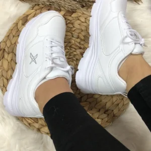 کفش کتانی زنانه پیاده‌روی روزمره سفید سوامی برند Kinetix - 7941