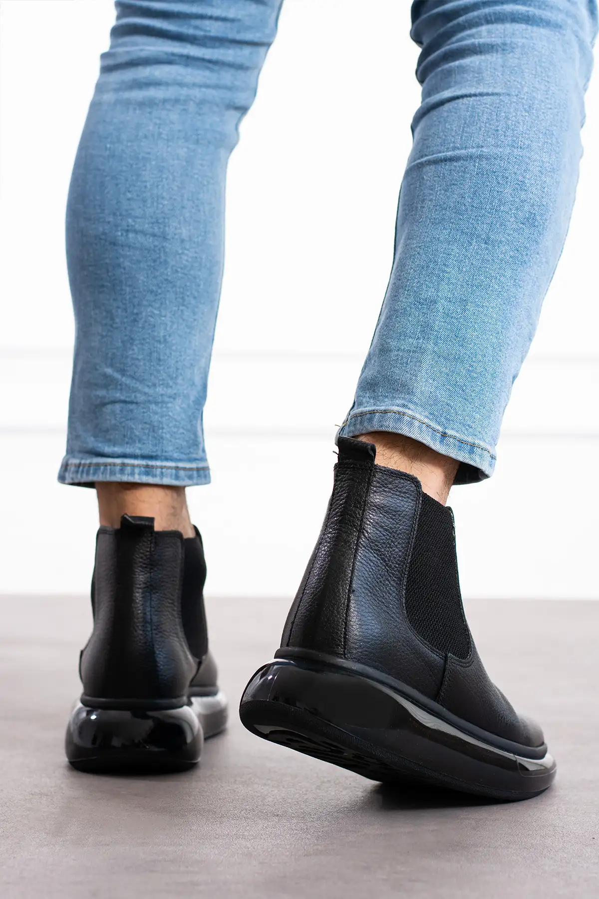 بوت مردانه  مشکی چرم طبیعی فلوتری مدل آنجلس  برند Safari Ayakkabı - 7598 بوت مردانه مشکی چرم طبیعی فلوتری مدل آنجلس برند Safari Ayakkabı - 7598