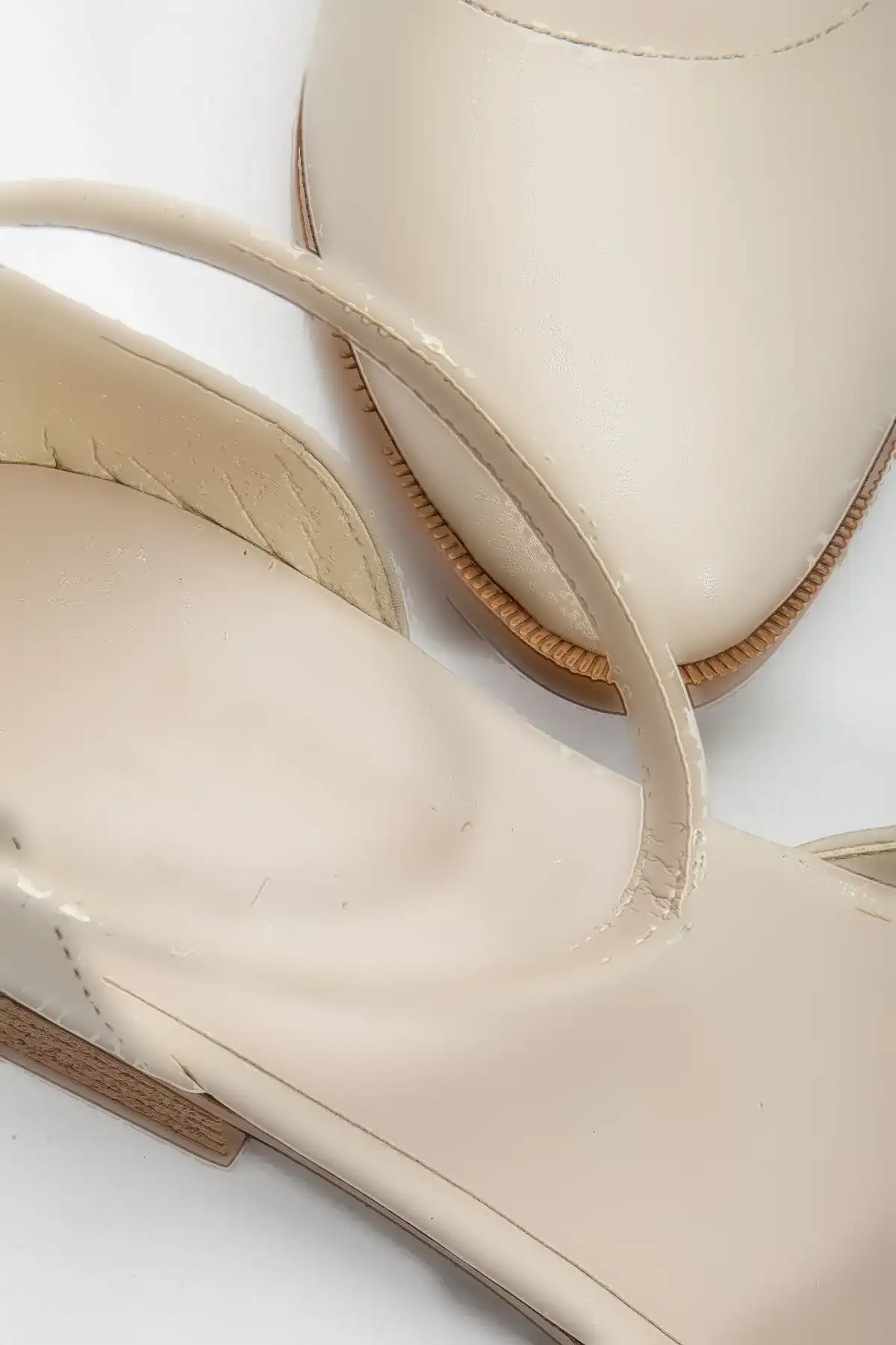 کفش تخت زنانه چرم پاشنه کوتاه تیlda رنگ بژ برند MaskButik - 8325