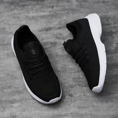 کفش سایز بزرگ مردانه ورزشی روزمره مشکی و سفید برند E SPORT - 7871