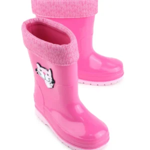 بوت بچگانه کفش بارانی ضد آب دخترانه با آستر گرم PVC زمستانی برند Gezer - 7629