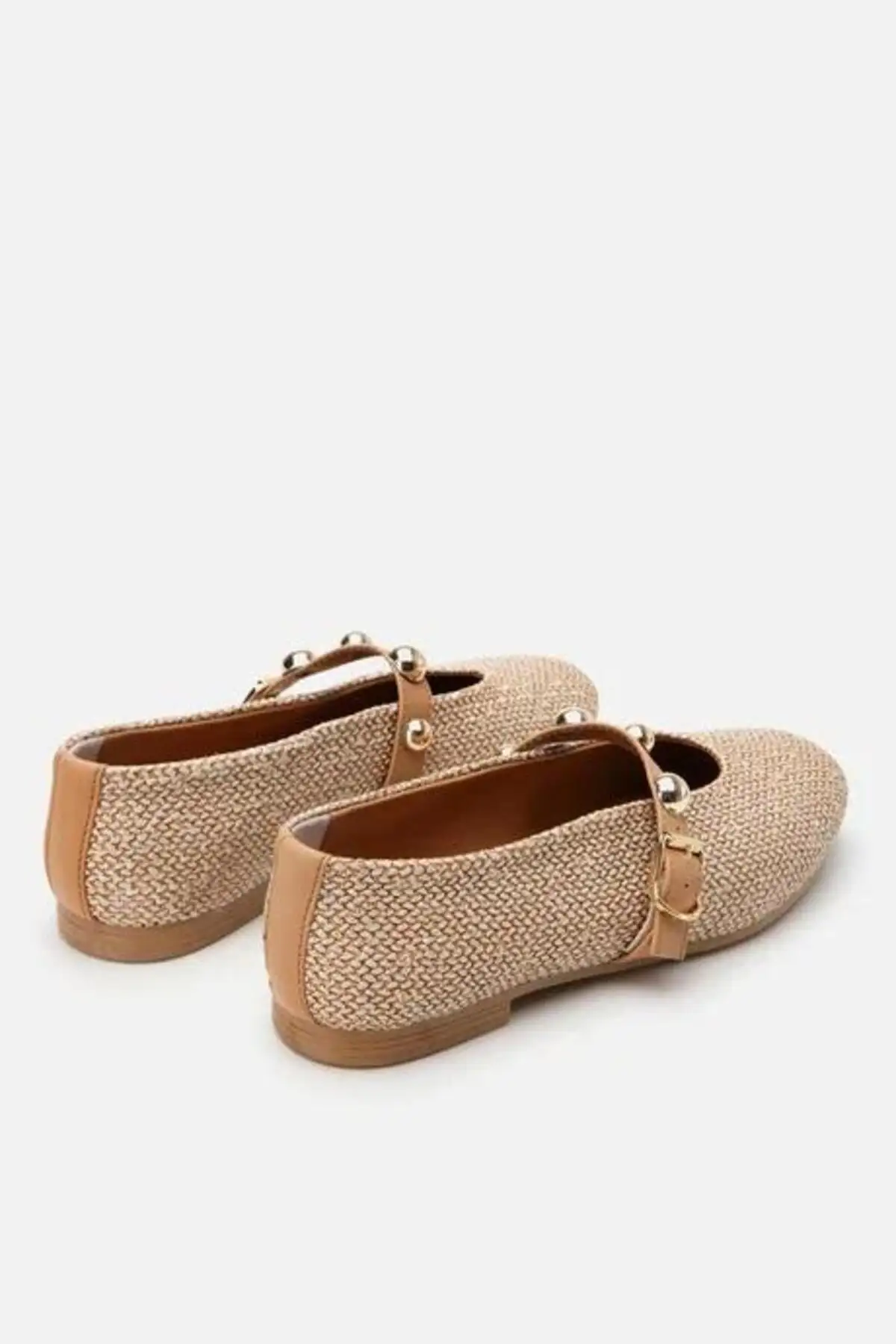 کفش تخت زنانه بابت  بژ با جزئیات حصیری برند Yaya by Hotiç - 8316 کفش تخت زنانه بابت بژ با جزئیات حصیری برند Yaya by Hotiç - 8316