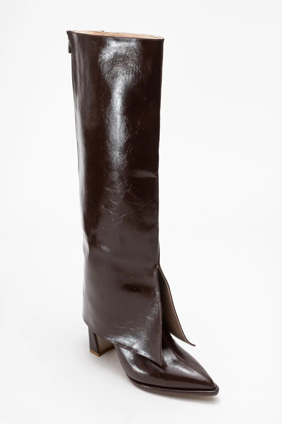 بوت و نیم بوت زنانه   کمرنگ قههای با پاشنه پهن برند luvishoes - 7559 بوت و نیم بوت زنانه کمرنگ قههای با پاشنه پهن برند luvishoes - 7559