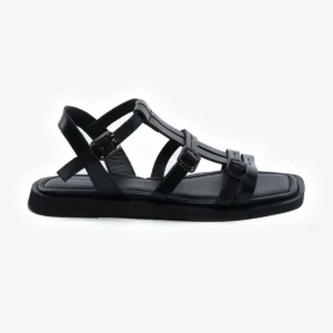 کفش صندل زنانه سندل چرم طبیعی مشکی برند Greyder - 8264