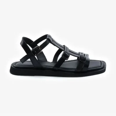 کفش صندل زنانه سندل چرم طبیعی مشکی برند Greyder - 8264