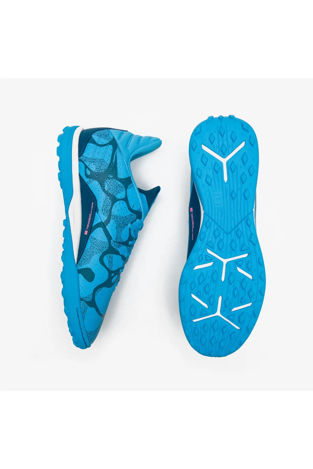 کفش فوتبال  فوتسال بزرگسال کیپستا - رنگ آبی فیروزهای - مدل ویرالتو 1 برند Decathlon - 8204 کفش فوتبال فوتسال بزرگسال کیپستا - رنگ آبی فیروزهای - مدل ویرالتو 1 برند Decathlon - 8204