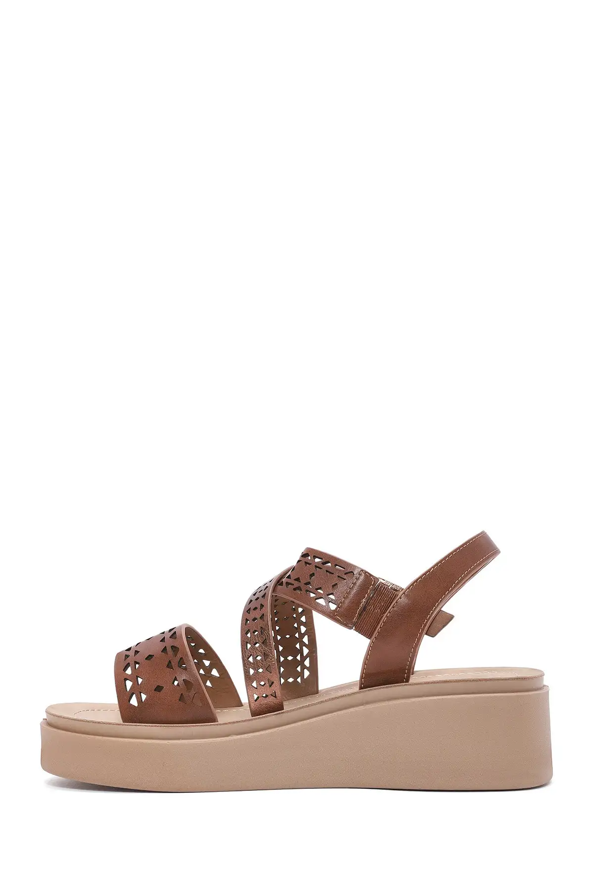 کفش صندل زنانه سندل  با بند دور مچ و کفی ضخیم 25SFE465818 برند Derimod - 8225 کفش صندل زنانه سندل با بند دور مچ و کفی ضخیم 25SFE465818 برند Derimod - 8225