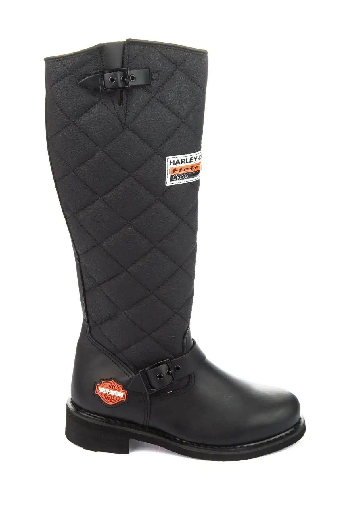 بوت و نیم بوت زنانه چکمه چرمی  لاکنیا - مشکی برند Harley Davidson - 7564 بوت و نیم بوت زنانه چکمه چرمی لاکنیا - مشکی برند Harley Davidson - 7564