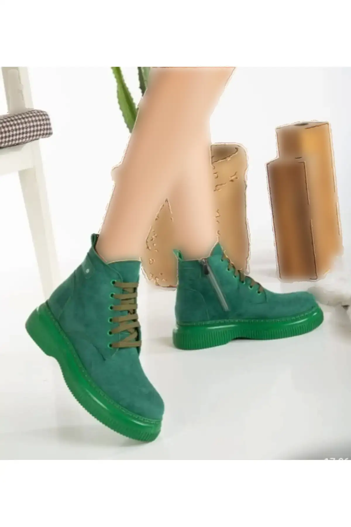 بوت و نیم بوت زنانه  بنددار سته سبز جیا برند Genel Markalar - 7816 بوت و نیم بوت زنانه بنددار سته سبز جیا برند Genel Markalar - 7816