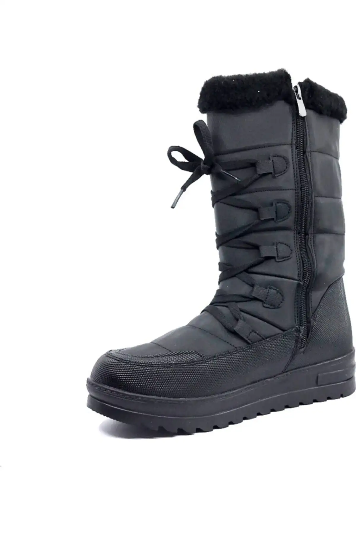 بوت و نیم‌ بوت زنانه برفی مشکی با داخل پشمی طراحی زمستانی 995 برند Twingo - 7656