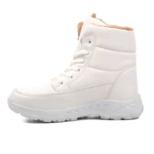 بوت و نیم‌ بوت زنانه کفش برفی سفید با داخل پشمی برند WALKWAY - 7690