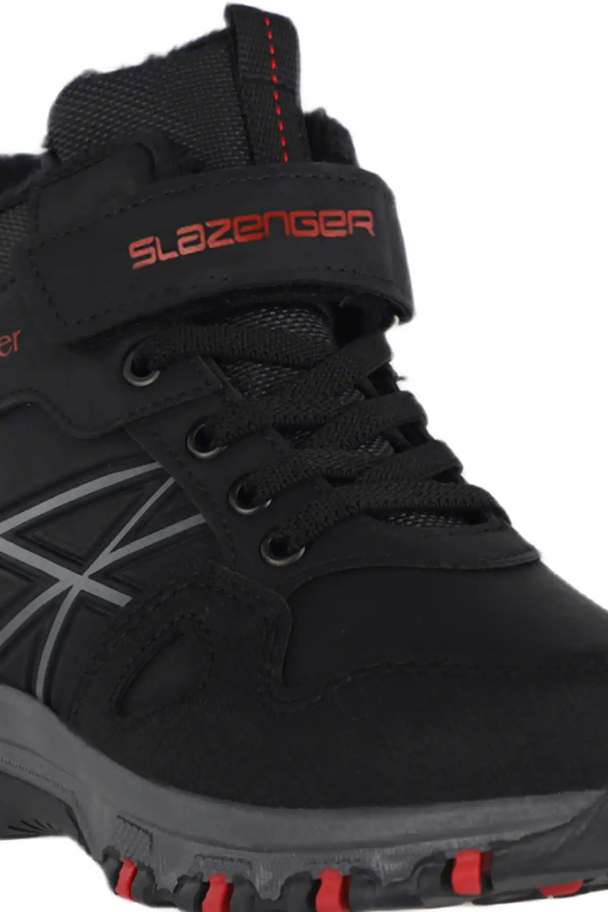 کفش بچگانه بوت سیاه و قرمز نسکه با چسب برای کودکان برند Slazenger - 7922