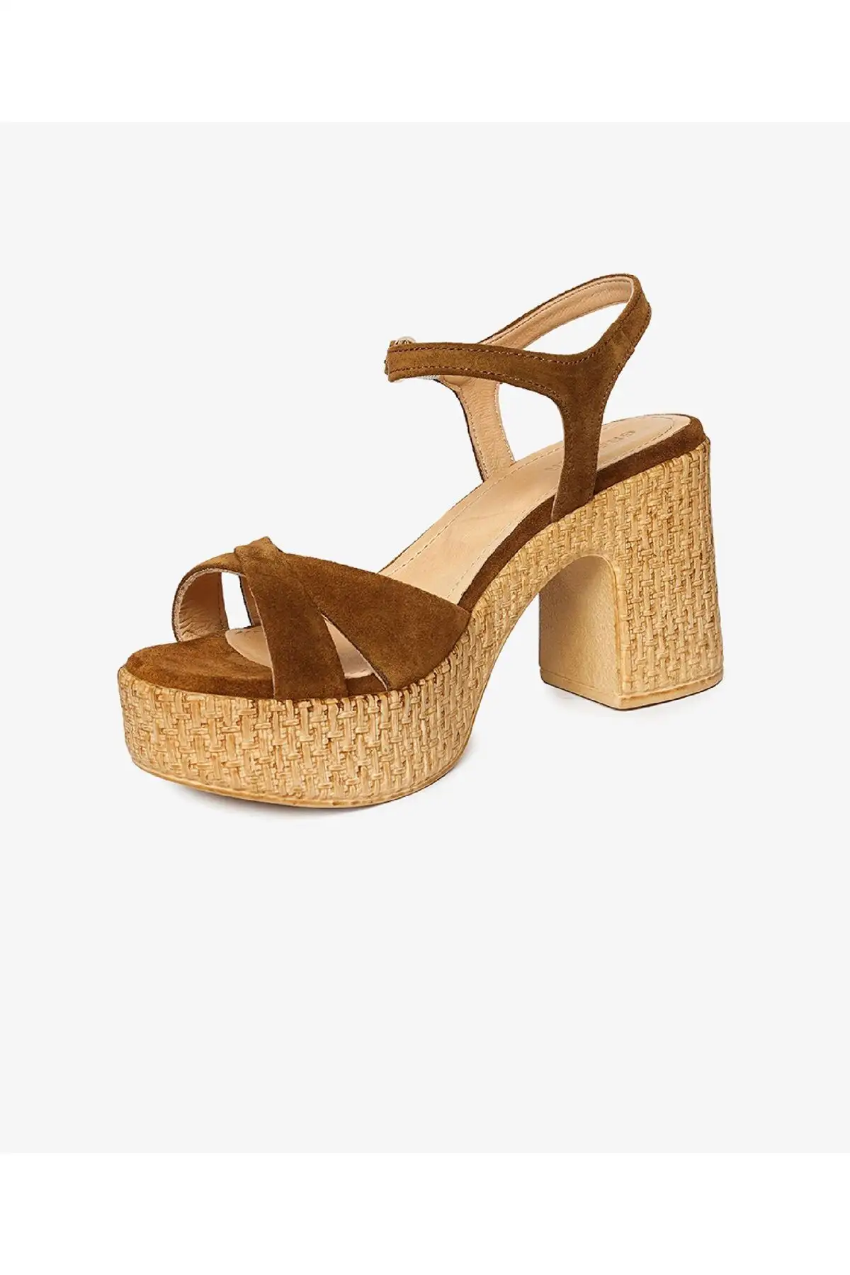 کفش صندل زنانه پاشنه‌دار از چرم طبیعی سوئدی برند Greyder - 8275