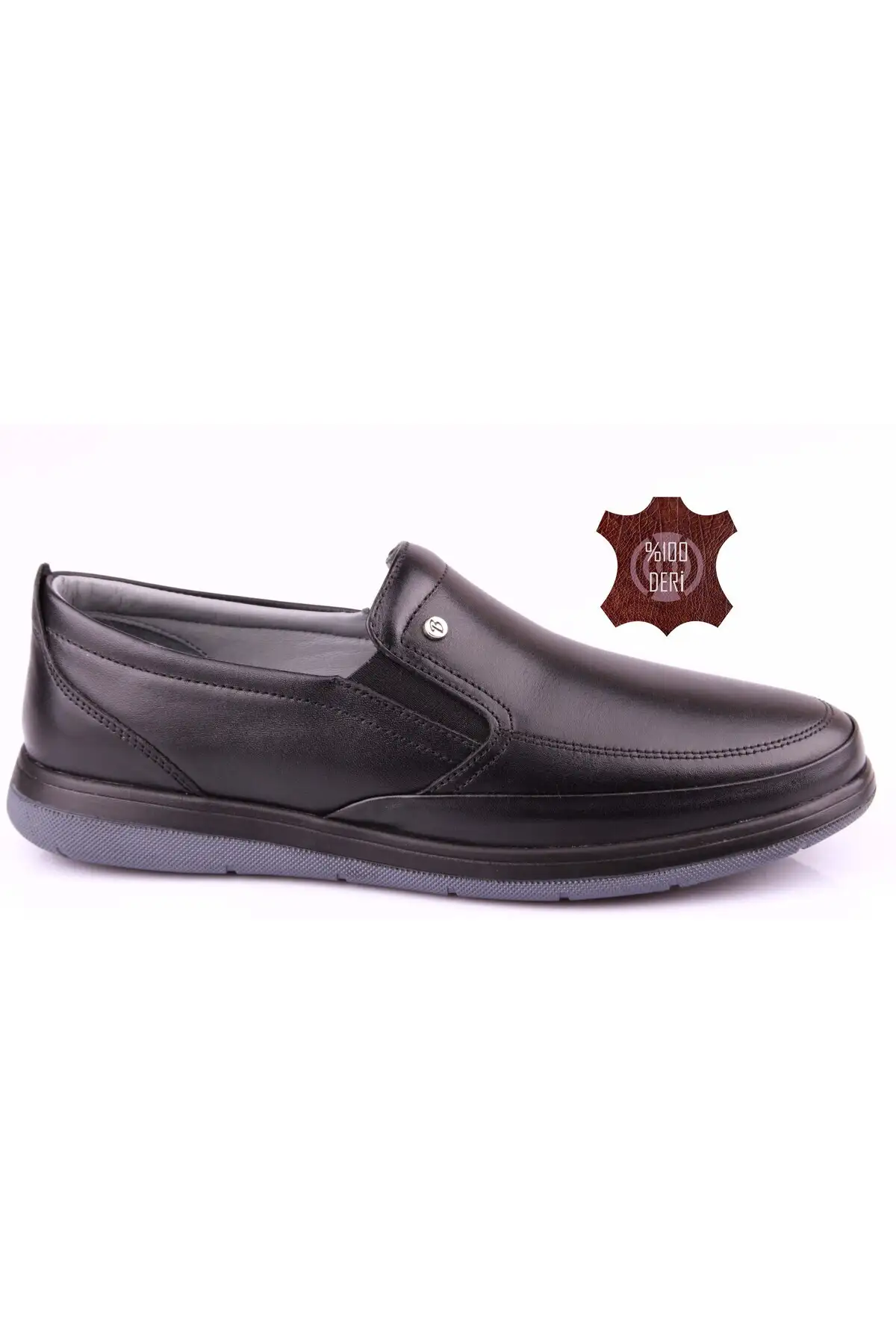 کفش سایز بزرگ مردانه روزمره از پوست طبیعی، تمام اورتوپدیک با کفی ژل راحتی برند DETECTOR - 7881