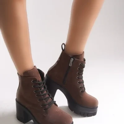 بوت و نیم‌ بوت زنانه نانر پاشنه‌دار 0012504 قهه‌ای سئدی برند Riccon - 7760