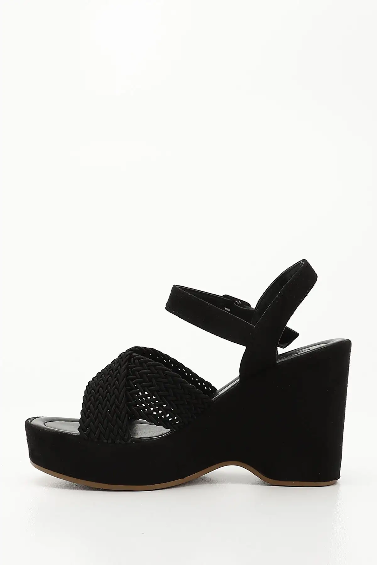 کفش صندل زنانه   / دخترانه با کفی بلند مشکی و بند بافته شده برند GÖNDERİ(R) - 8251 کفش صندل زنانه / دخترانه با کفی بلند مشکی و بند بافته شده برند GÖNDERİ(R) - 8251