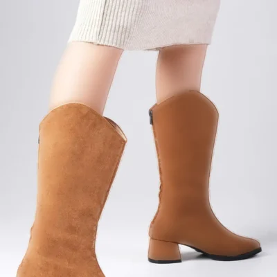 بوت و نیم‌ بوت زنانه چکمه قهه‌ای سئیت زیر زان فابیا برند Mio Gusto - 8135