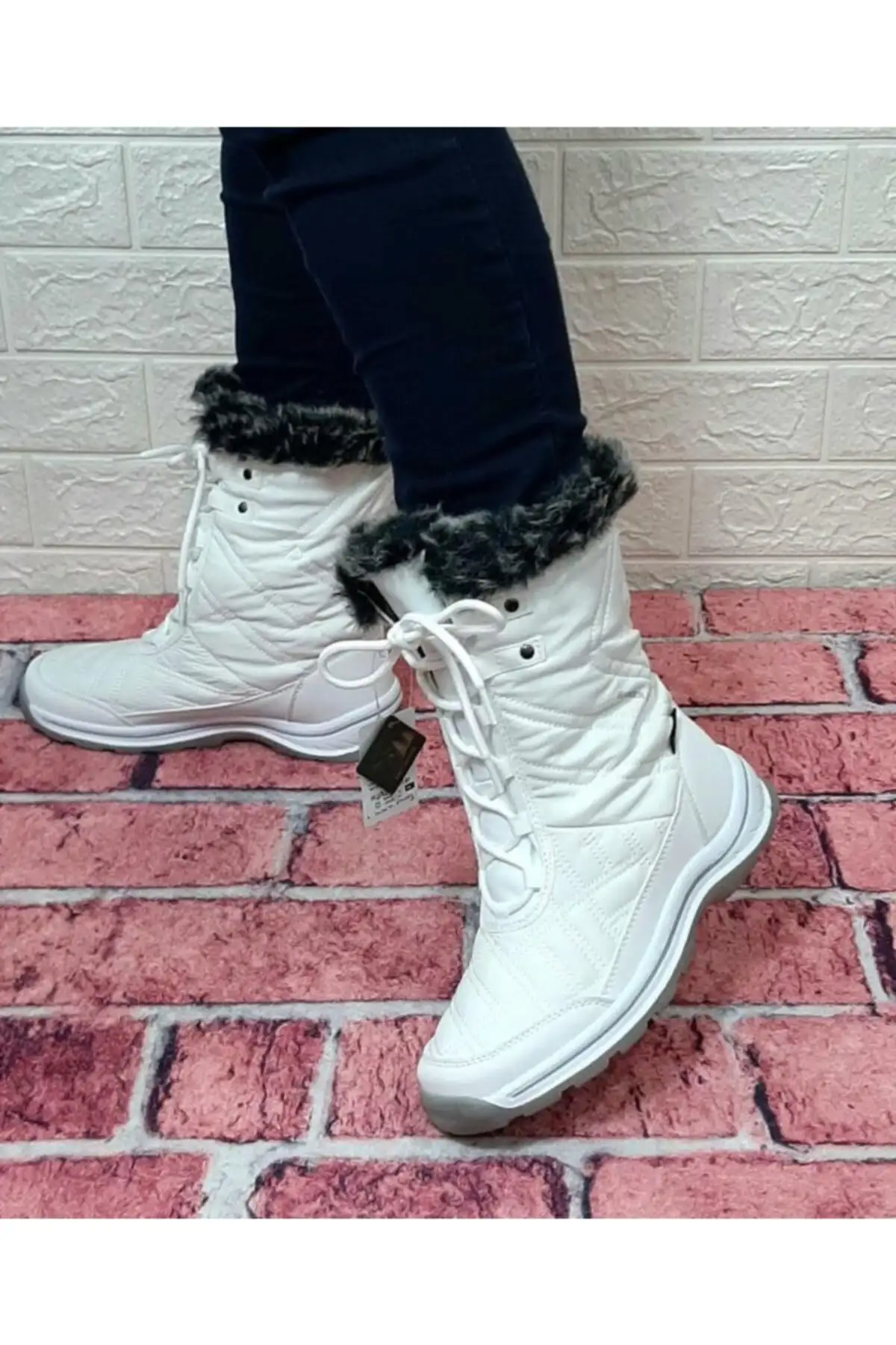 بوت و نیم بوت زنانه چکمه  برفکشی با پارچه چتر سفید رنگ، ضدآب  دارای داخل پشمی برند Hammer Jack - 8099 بوت و نیم بوت زنانه چکمه برفکشی با پارچه چتر سفید رنگ، ضدآب دارای داخل پشمی برند Hammer Jack - 8099