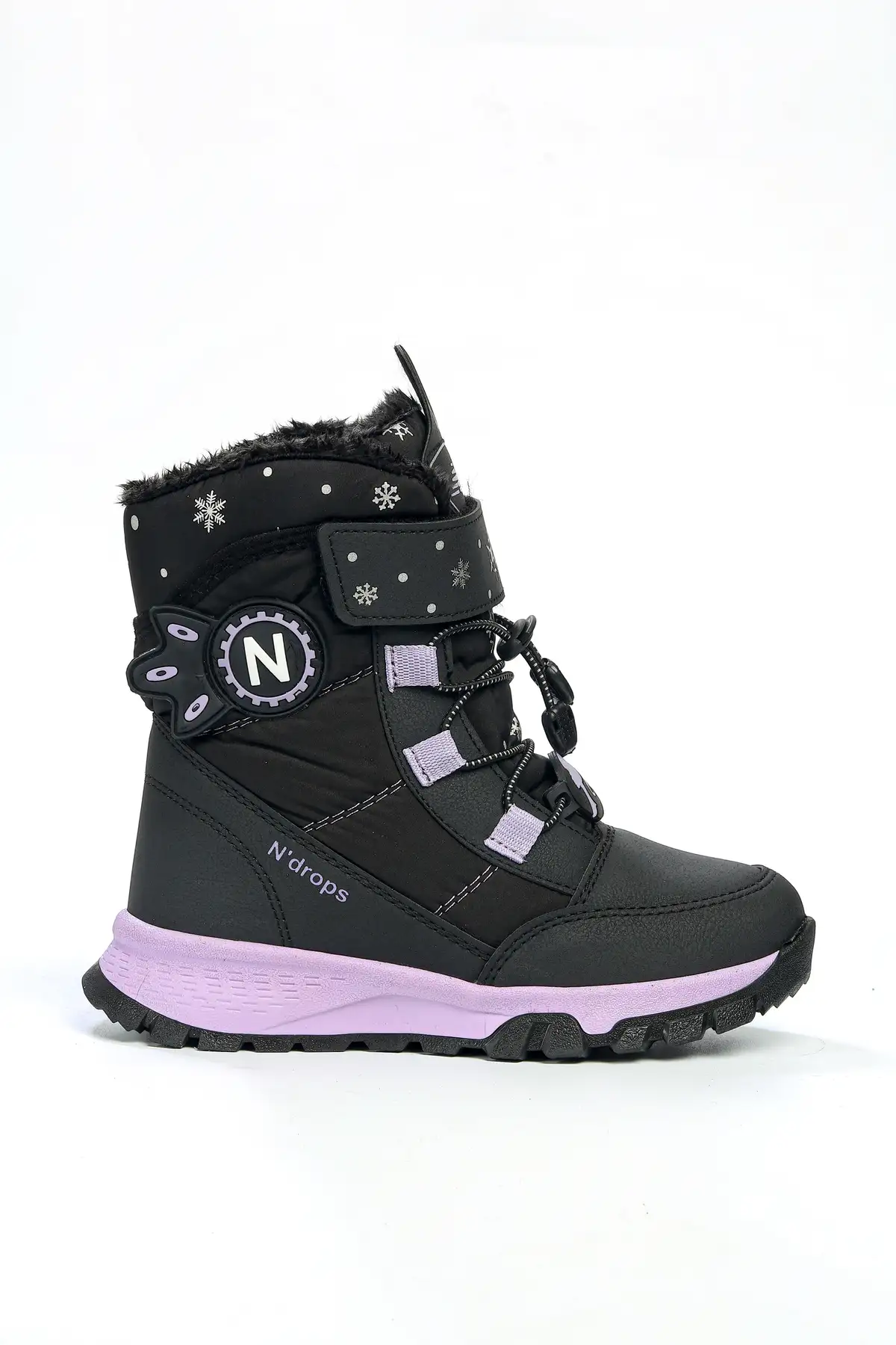 بوت بچگانه کفش برفی دخترانه با زیره ضد لغزش و عایق رطوبت و پوشش پشمی برند PNZ PENZA - 7611