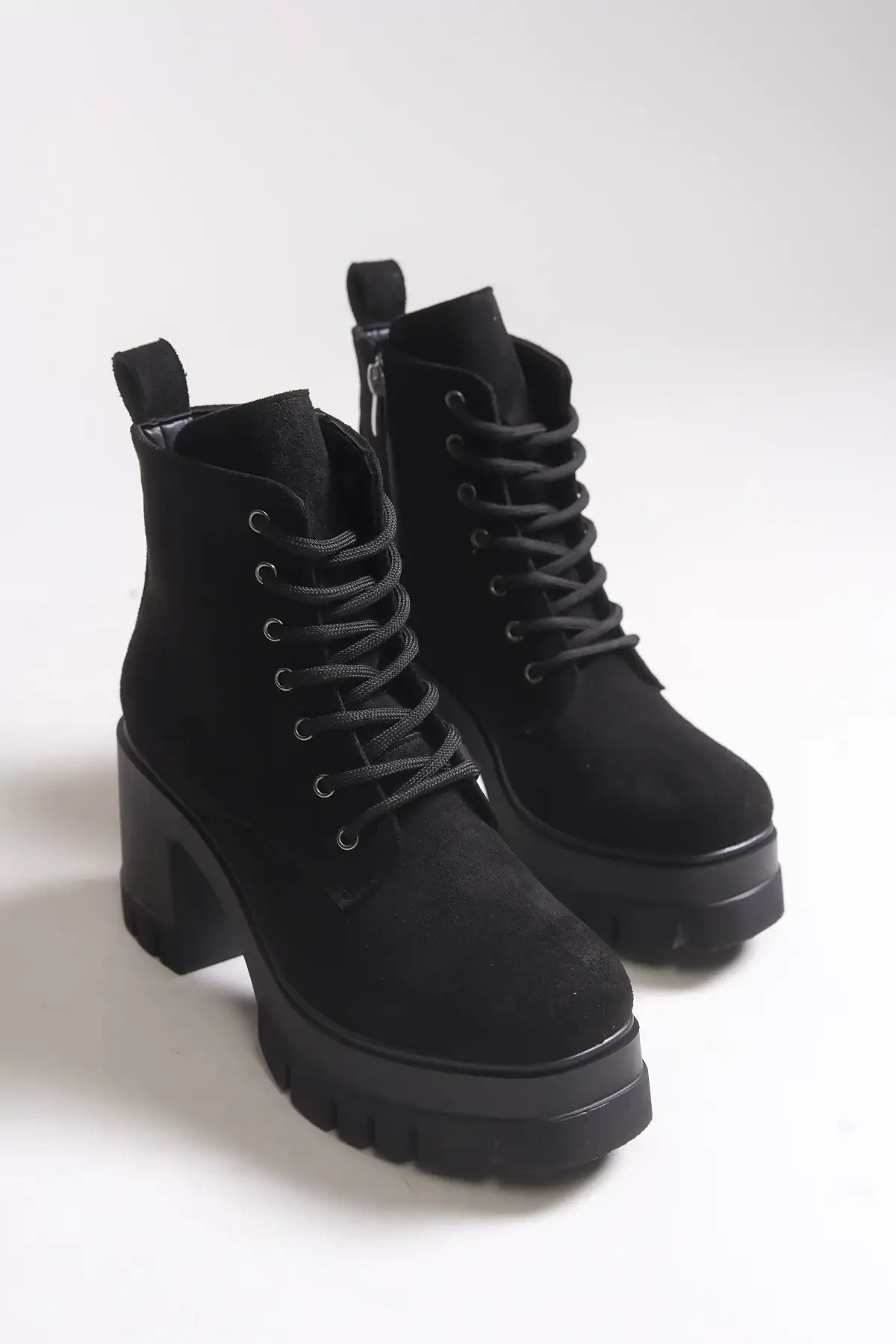 بوت و نیم‌ بوت زنانه پاشنه‌دار نانر 0012504 مشکی سئدی برند Riccon - 7775