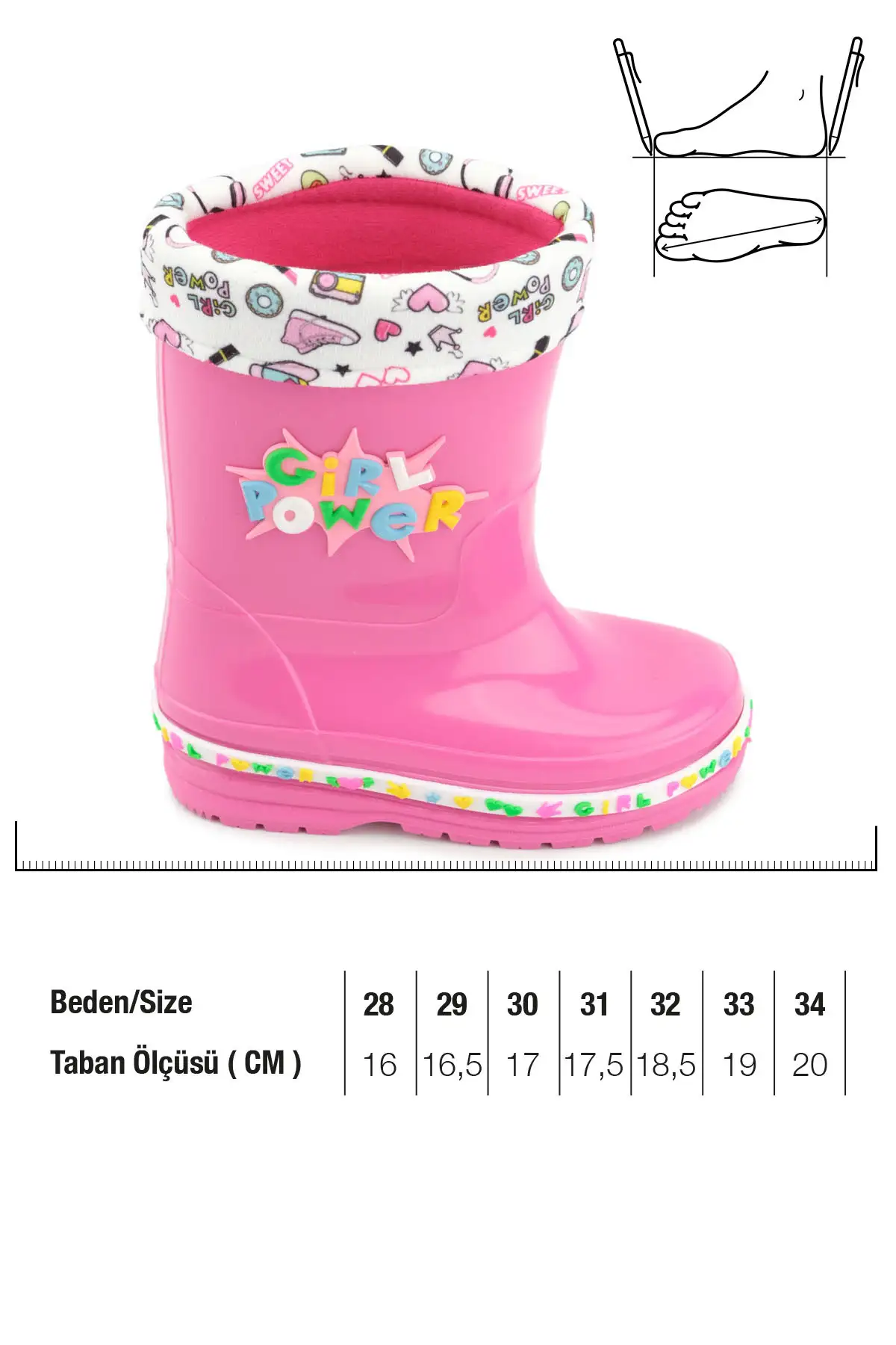 بوت بچگانه چکمه بارانی دخترانه فصلی ضدآب با آستر گرم برند Gezer - 7638 بوت بچگانه چکمه بارانی دخترانه فصلی ضدآب با آستر گرم برند Gezer - 7638