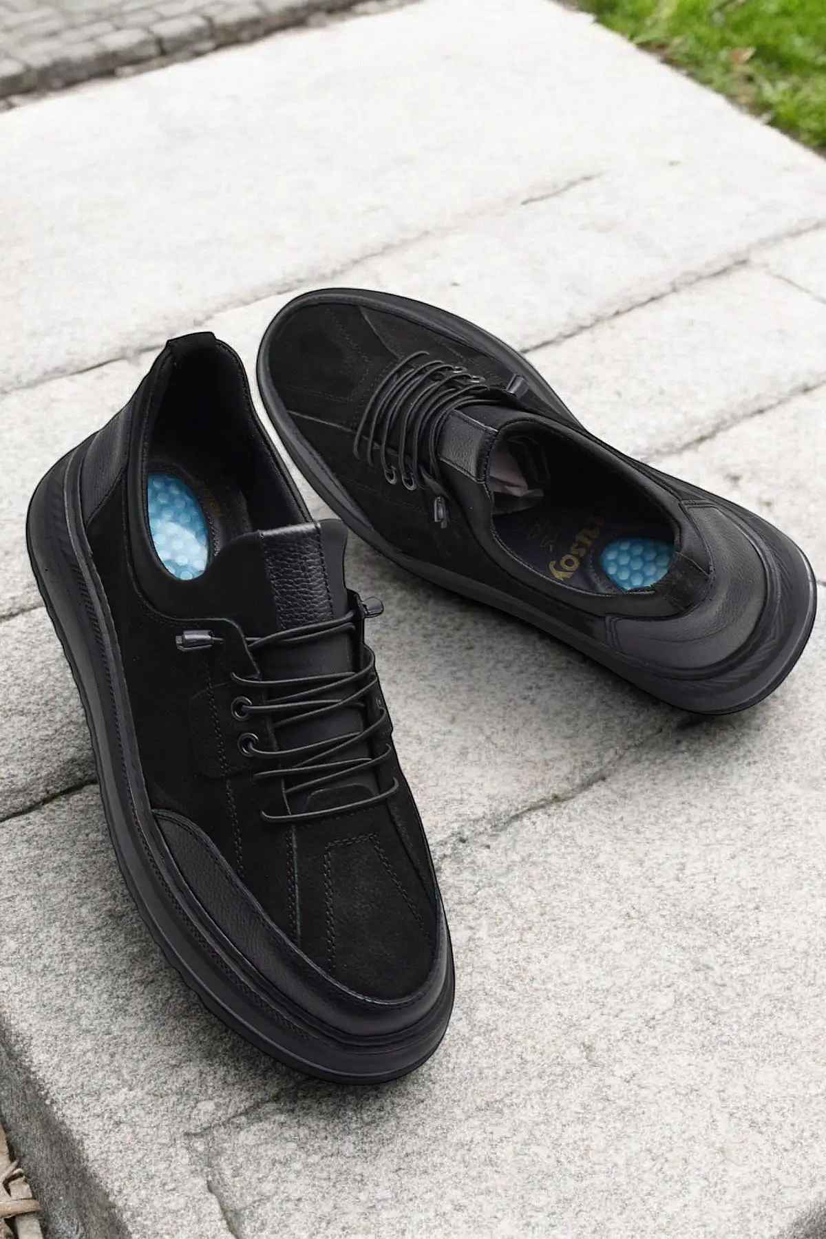 کفش سایز بزرگ مردانه طبی با زیره ژلاتینی و رویه چرم طبیعی مدل TAB550 برای استفاده روزمره برند ISPARTALILAR - 7850