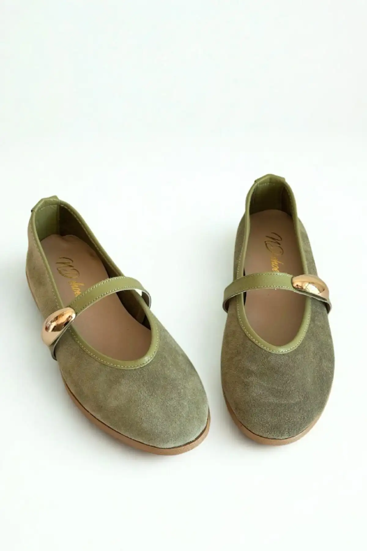 کفش تخت زنانه  باله  با جزئیات پلنگی و بند پهن از چرم طبیعی سوئیدی برند ND Shoes - 8338 کفش تخت زنانه باله با جزئیات پلنگی و بند پهن از چرم طبیعی سوئیدی برند ND Shoes - 8338