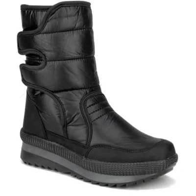 بوت و نیم‌ بوت زنانه کفش مخصص با زیره پلیمری داخلی پشمی با بند چسبی برند Alves - 7672