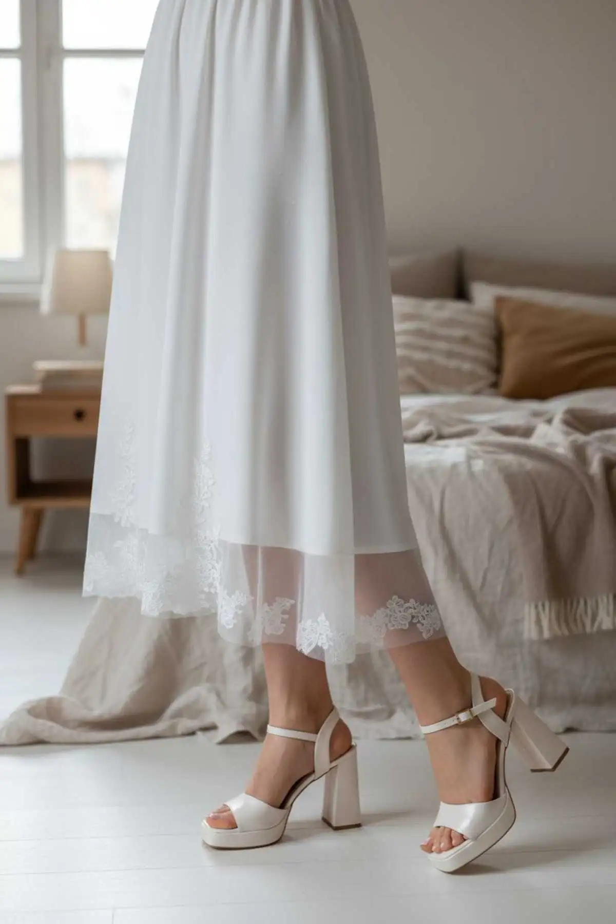 کفش پاشنه بلند زنانه  عروس پلتفرم با پاشنه  و گوشهدار  برند Lölük Moda - 7979 کفش پاشنه بلند زنانه عروس پلتفرم با پاشنه و گوشهدار برند Lölük Moda - 7979