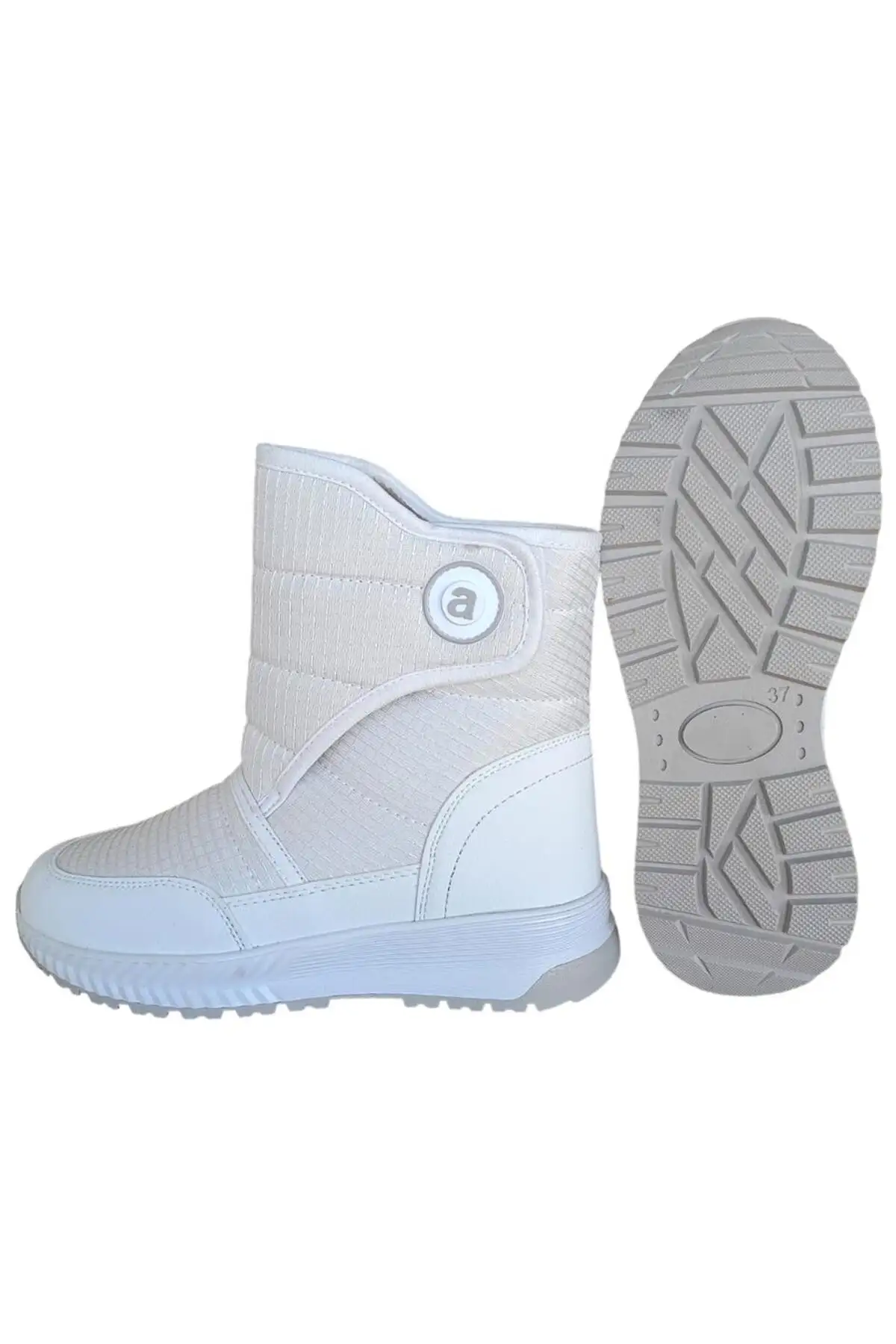 بوت و نیم بوت زنانه چکمه برفنردی  با بند چسبی - سفید برند Liger - 7715 بوت و نیم بوت زنانه چکمه برفنردی با بند چسبی - سفید برند Liger - 7715