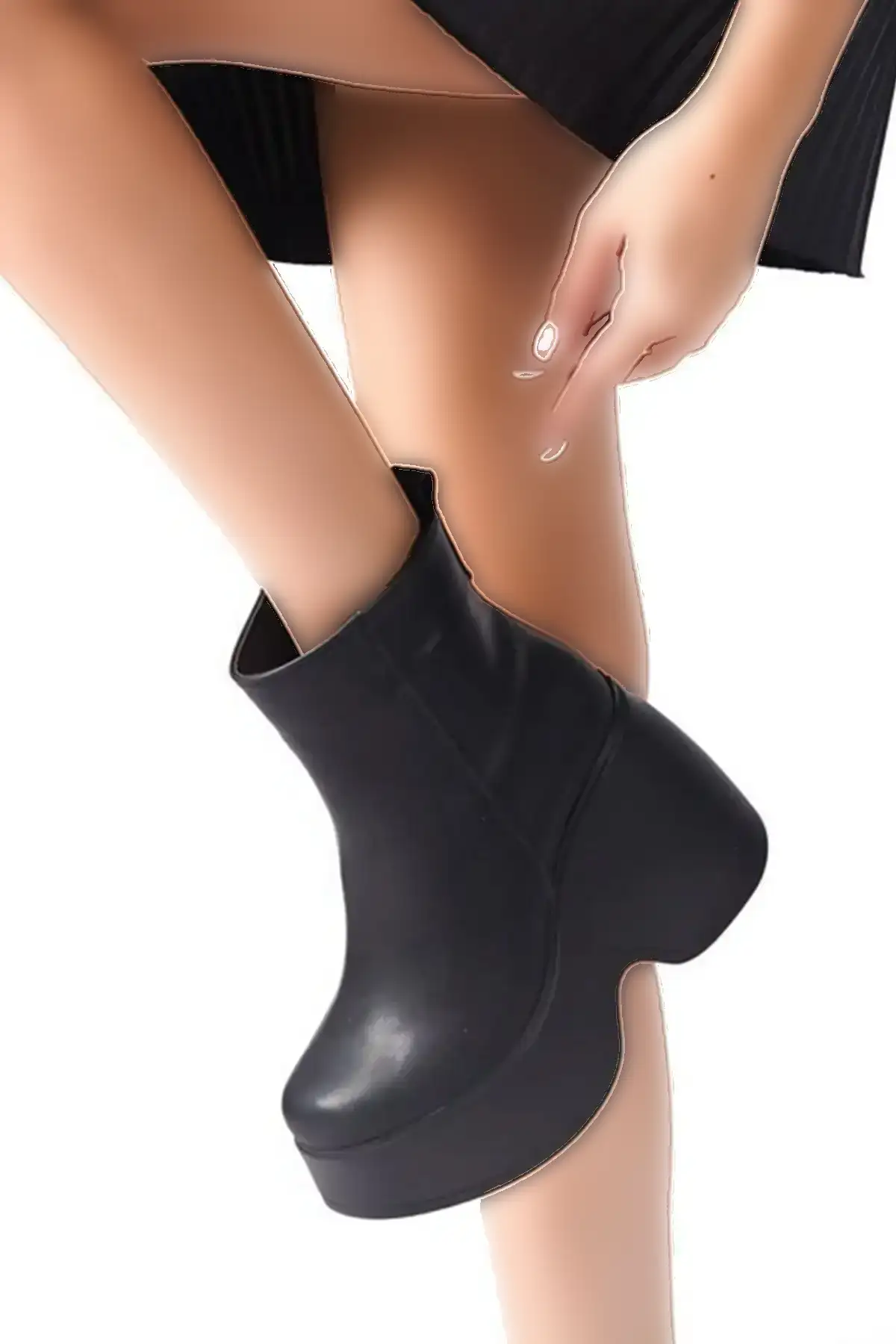 بوت و نیم بوت زنانه کفش ی  کادین سلسی مشکی با زیپ کناری  پاشنه برجسته 9 سانتی متر، مخصص فصل مختلف. برند Preshley - 7755 بوت و نیم بوت زنانه کفش ی کادین سلسی مشکی با زیپ کناری پاشنه برجسته 9 سانتی متر، مخصص فصل مختلف. برند Preshley - 7755