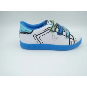 کفش پسرانه ورزشی نقره‌ای آبی و سفیدی پیکاسو برند Vicco - 8294