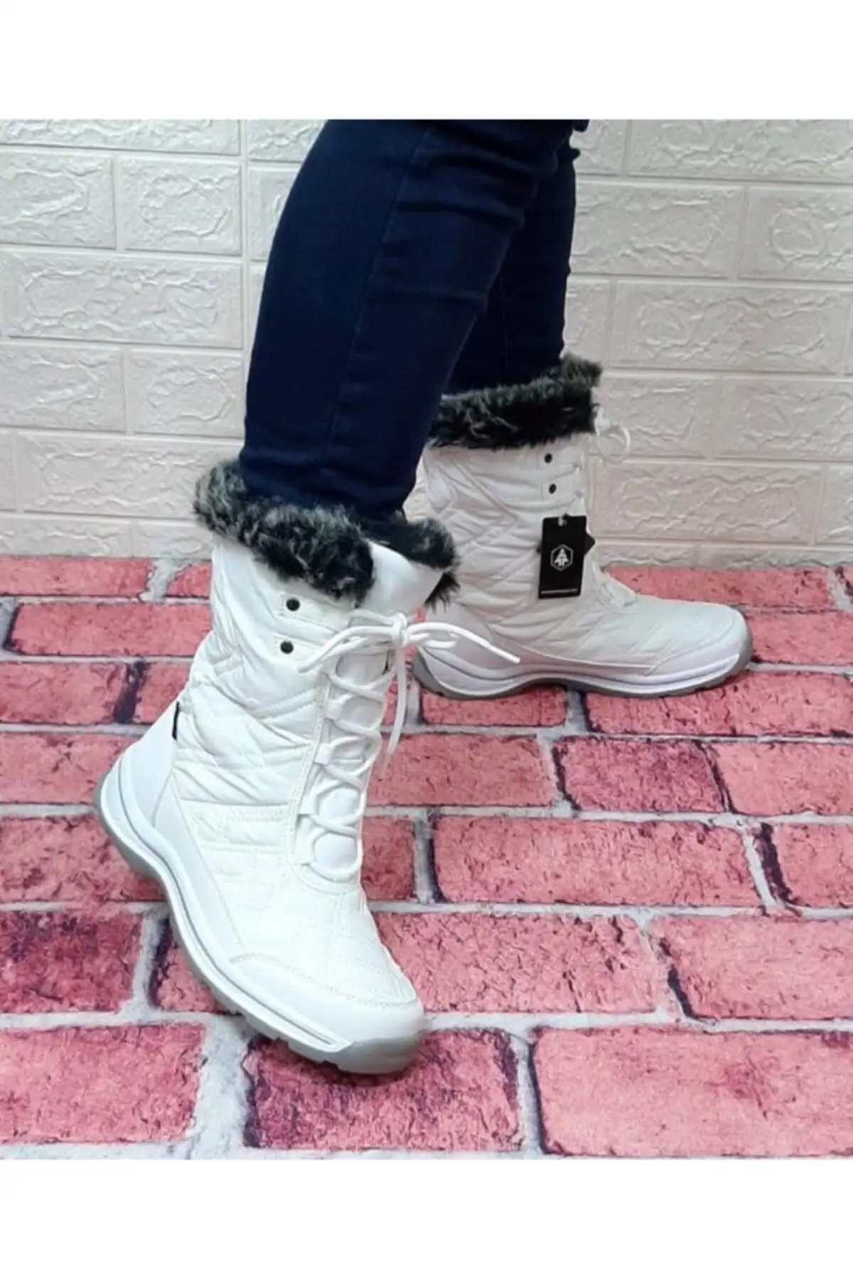 بوت و نیم بوت زنانه چکمه  برفکشی با پارچه چتر سفید رنگ، ضدآب  دارای داخل پشمی برند Hammer Jack - 8099 بوت و نیم بوت زنانه چکمه برفکشی با پارچه چتر سفید رنگ، ضدآب دارای داخل پشمی برند Hammer Jack - 8099