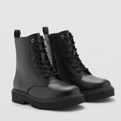 بوت بچگانه چرم با بند برند MANGO Kids - 7610