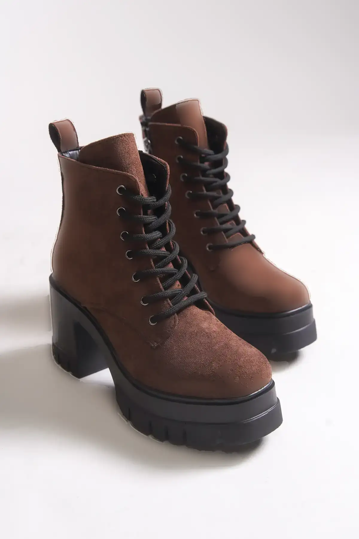 بوت و نیم‌ بوت زنانه نانر پاشنه‌دار 0012504 قهه‌ای سئدی برند Riccon - 7760