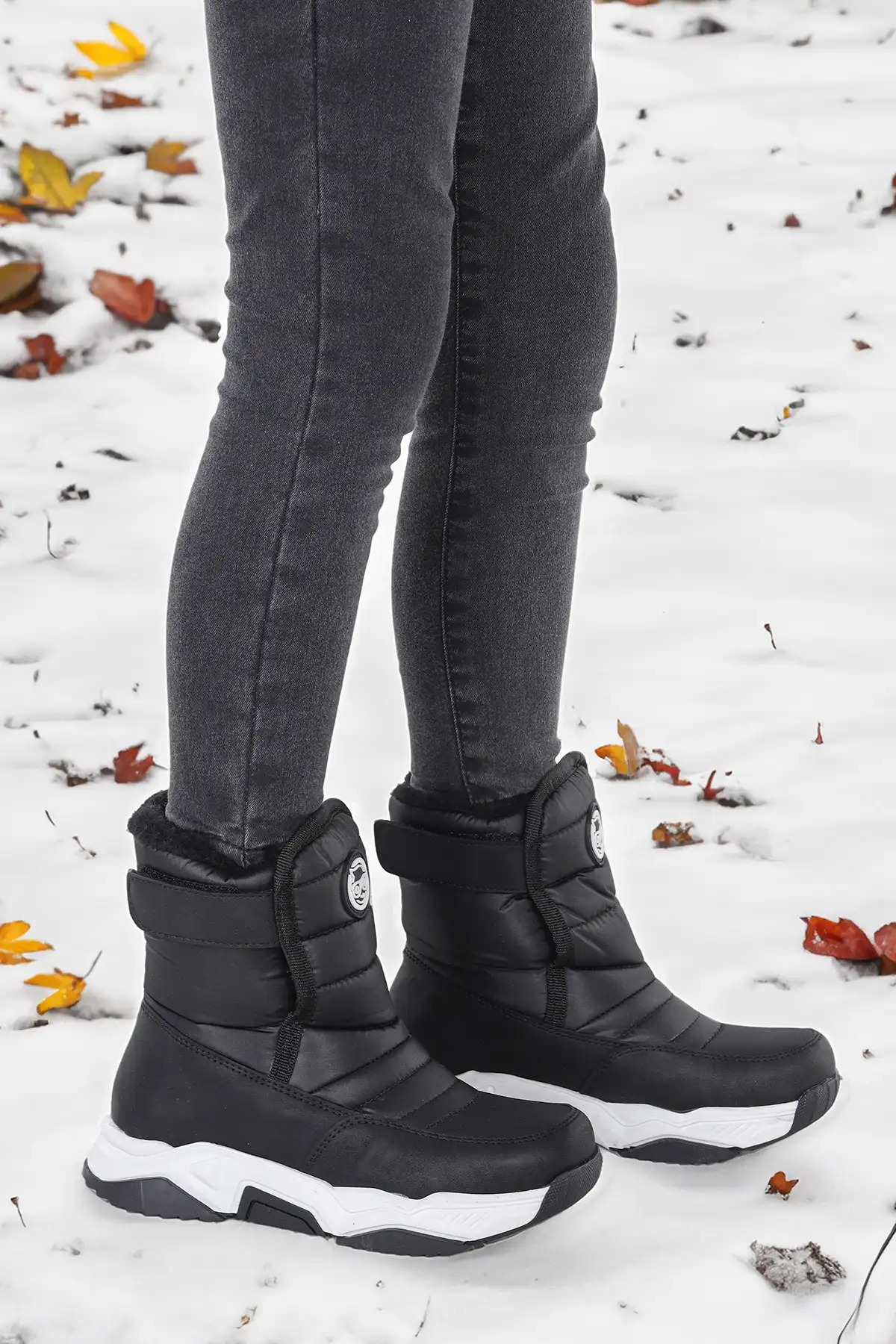 بوت بچگانه کفش برفی بچه‌گانه پسرانه موننی با بند چسبی برند Kiko Kids - 7618