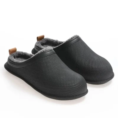 کفش سایز بزرگ مردانه فیلون تابه داخلی پشمی و زنانه دمپایی پلاستیکی جلو بسته برند Gezer - 7890