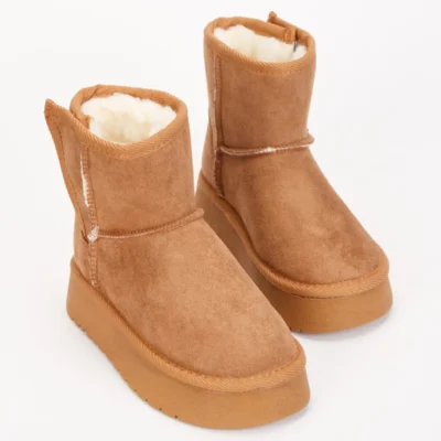 بوت بچگانه کفش چکمه‌ای دخترانه، چکمه ، چکمه دخترانه با داخل پشمی، چکمه بچگانی با بند چسبی، چکمه‌های زمستانی و ی. برند Lideral - 7636