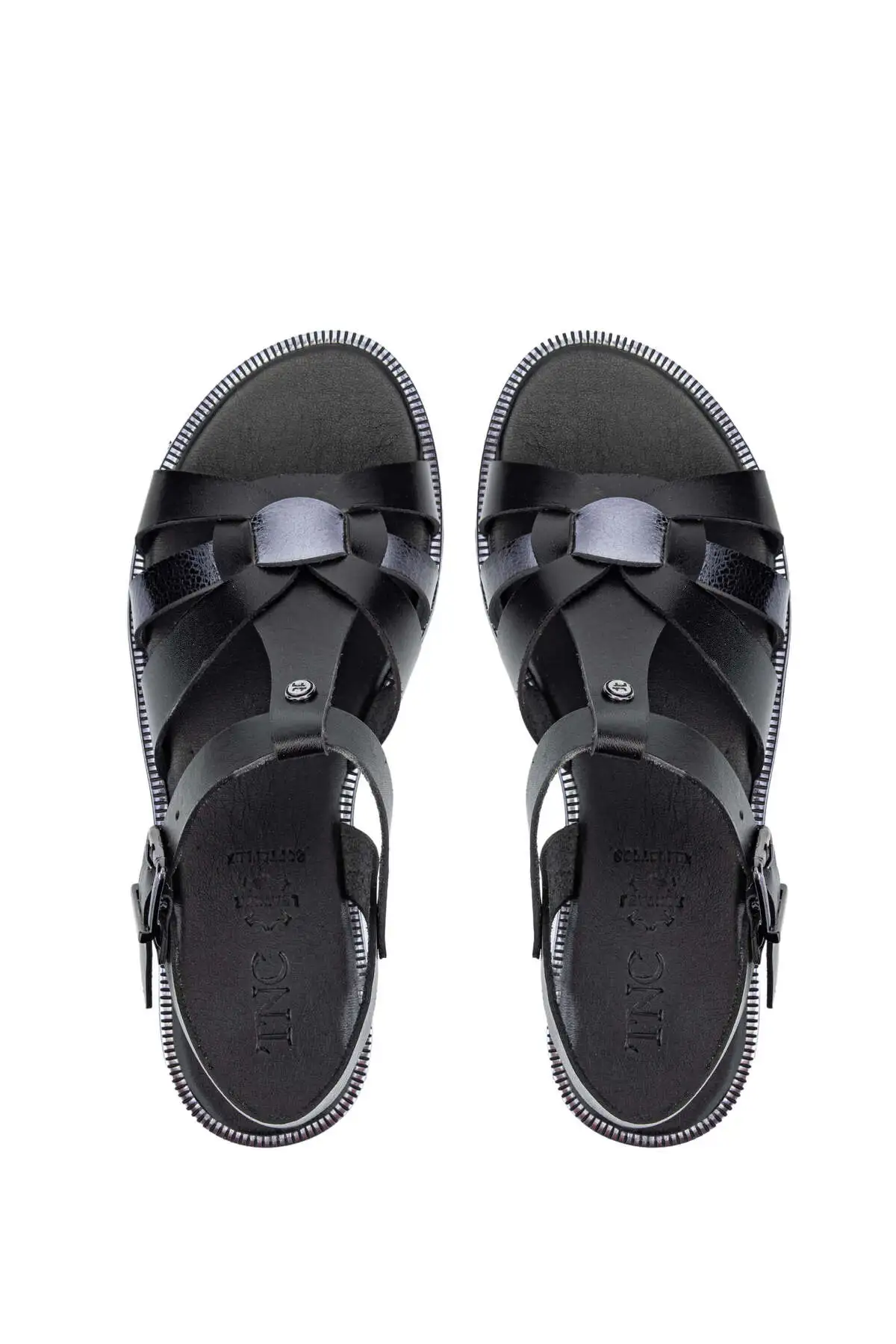 کفش صندل زنانه   ساده مشکی از چرم طبیعی برند Tamer Tanca - 8230 کفش صندل زنانه ساده مشکی از چرم طبیعی برند Tamer Tanca - 8230