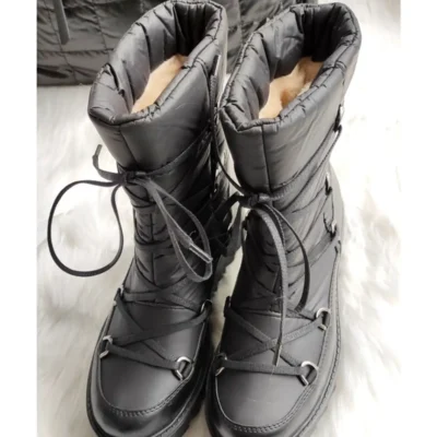 بوت و نیم‌ بوت زنانه کفش برفی با جزئیات بند برند Genel Markalar - 7674