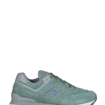 کفش اسپرت مردانه ورزشی زنانه چرم طبیعی مشکی-خاکستری چیلے برند Hammer Jack - 8038